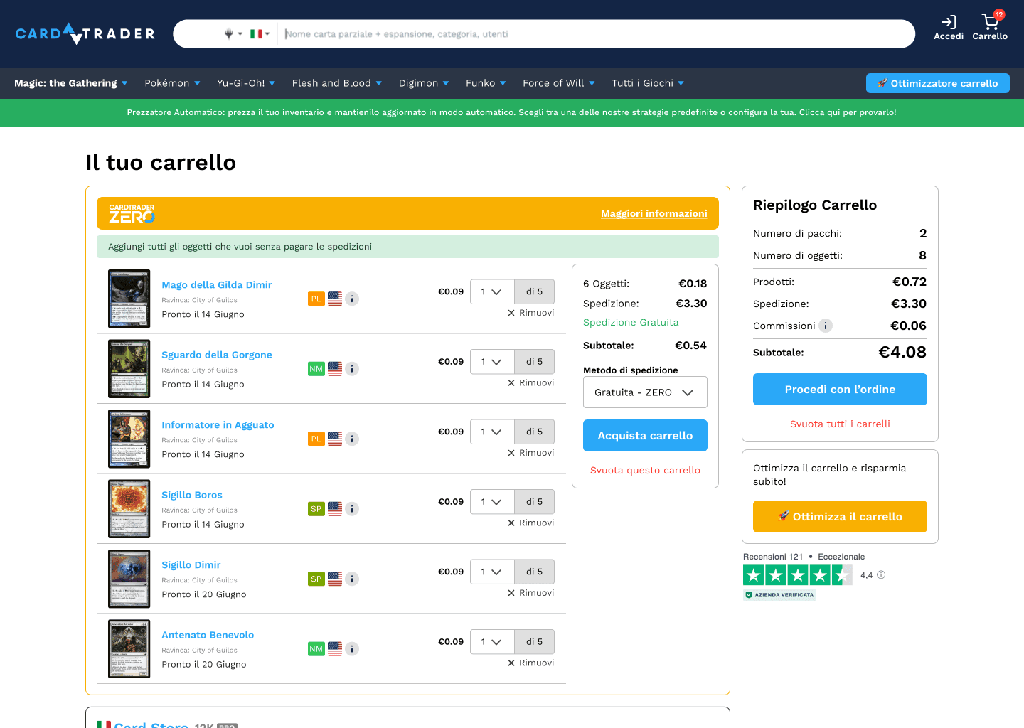 CardTrader Cart Desktop After