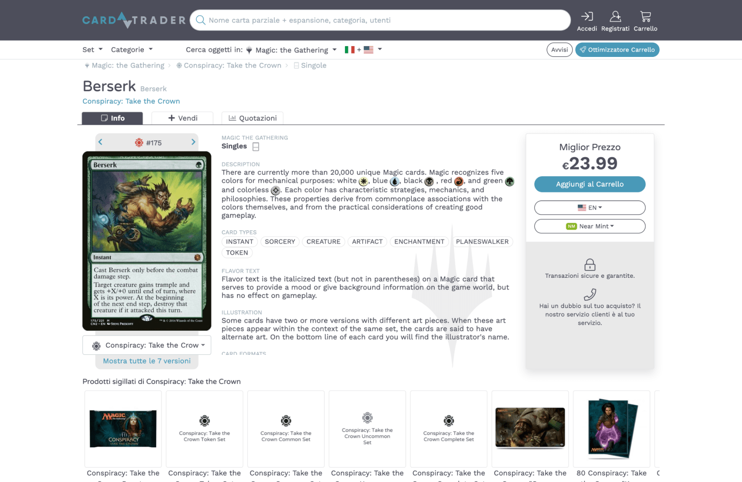 CardTrader PDP Desktop Before