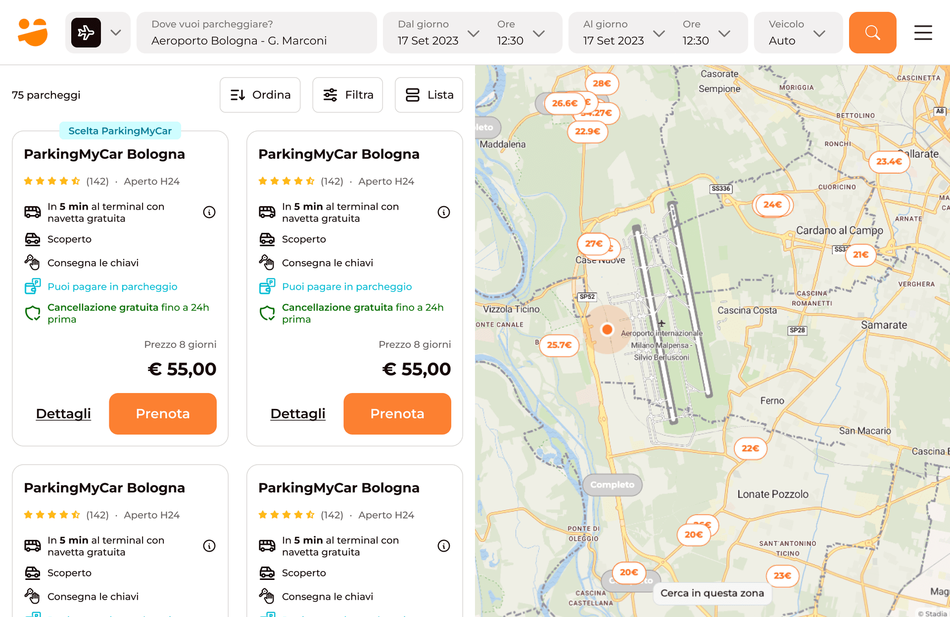 ParkingMyCar Listing Page Desktop - After