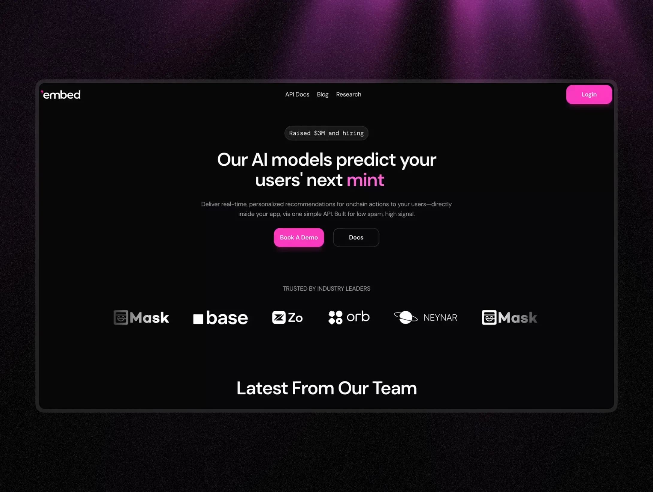 Embed Website Redesign and Framer Development